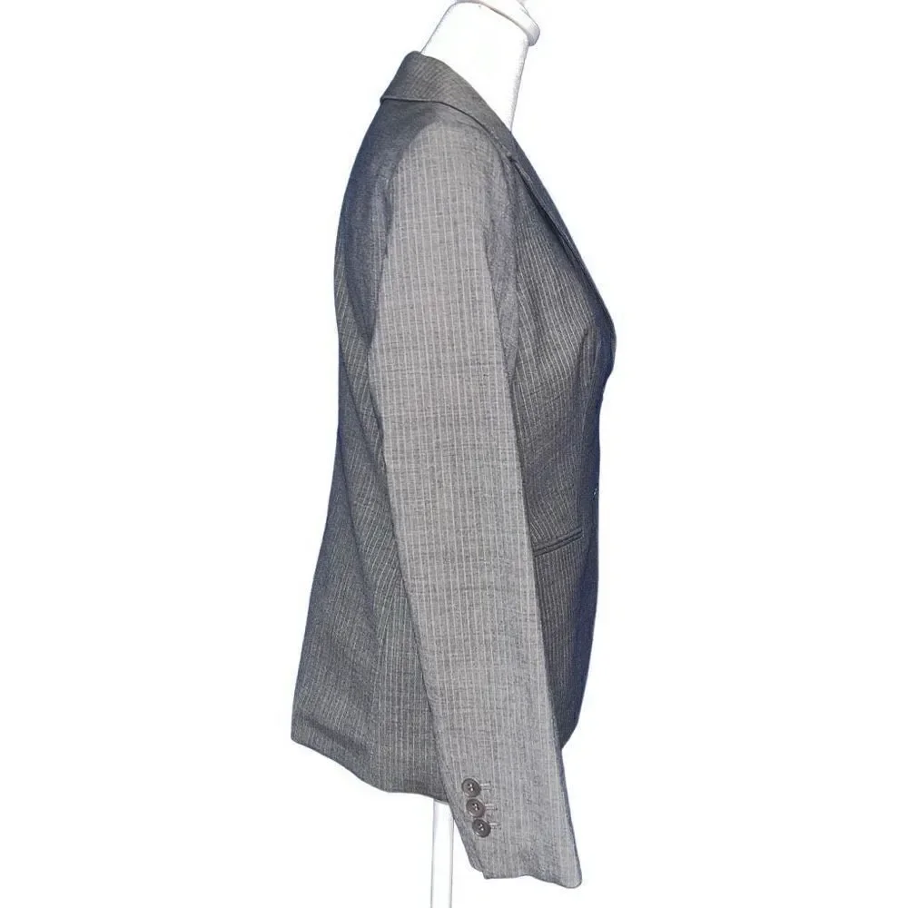 ‎Talbots gray & white pinstriped blazer 4P